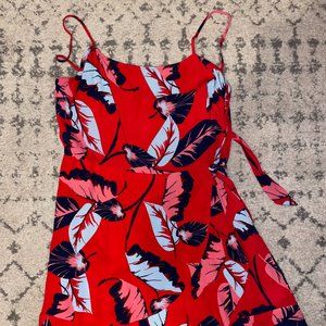 Express Red Floral Wrap Sundress